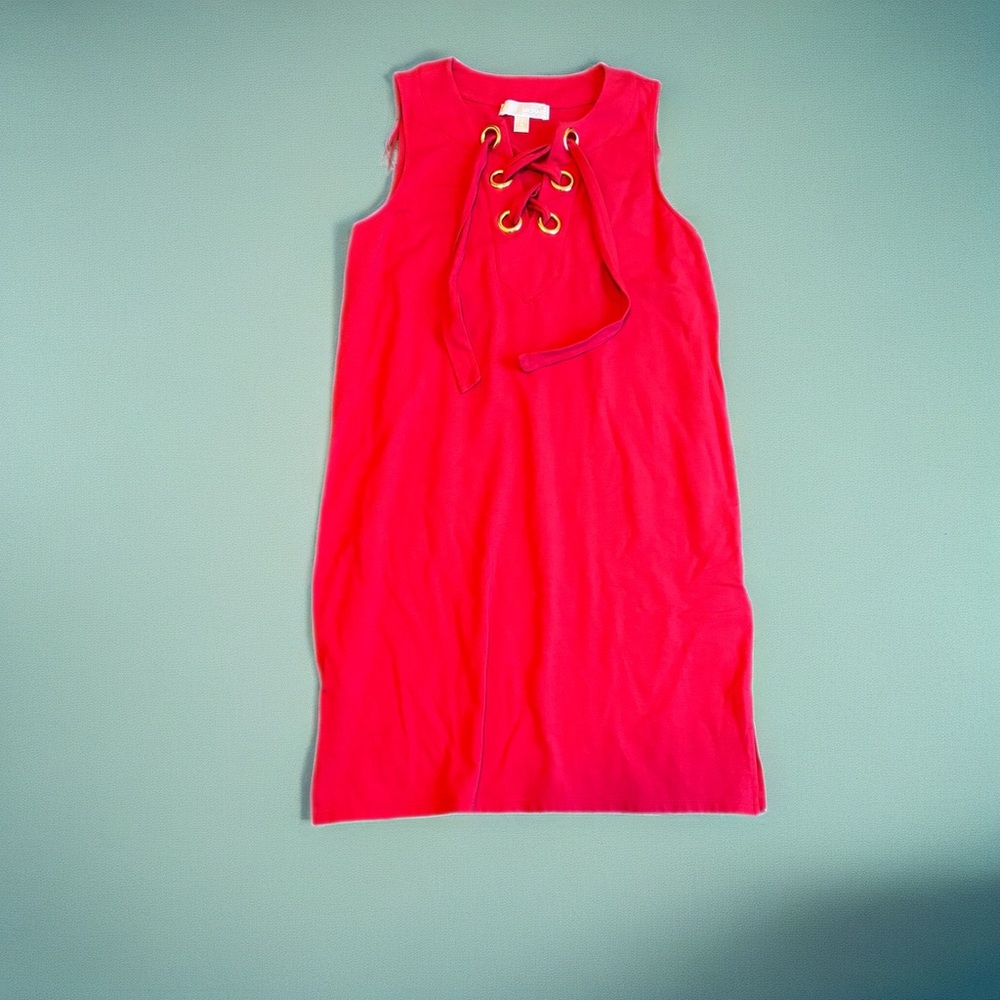 Michael Kors Red Dress with Gold Eyelets